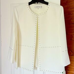 Kasper Winter White Jacket with Silver Accents